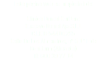 Está página web es propiedad de: Clinica Dental CorDent Gustavo Daniel Aja S.L.L C.I.F. B-54.410.295 Calle De Los Almendros, nº 5 1º F de Benidorm (Alicante) Tl: 600 39 77 14 